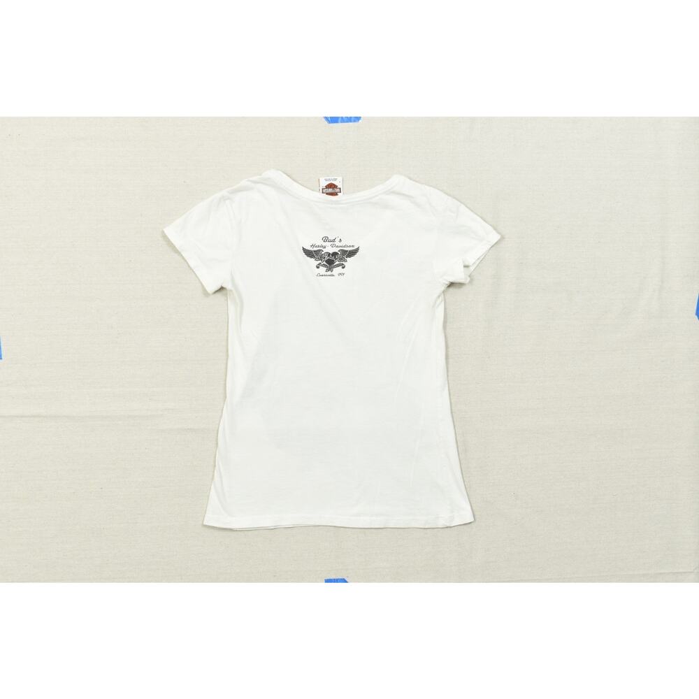 Harley-Davidson Women's Small White Short Sleeve T-Shirt Bud's Evansville IN - Picture 7 of 8